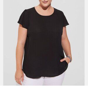 GUC Torrid Georgette Dolman Flutter Short Sleeve Top